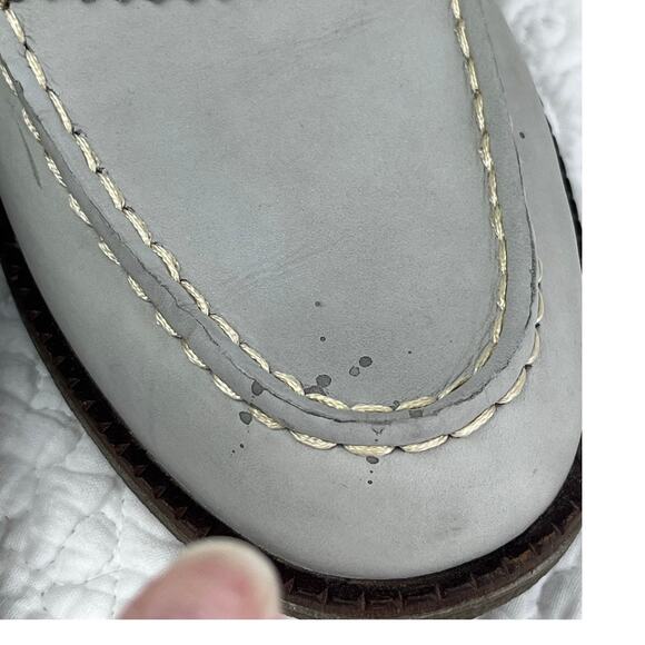 Sperry Women's Size 8 Gray Suede Leather Slip On Summer Preppy Penny Loafers - Picture 4 of 11